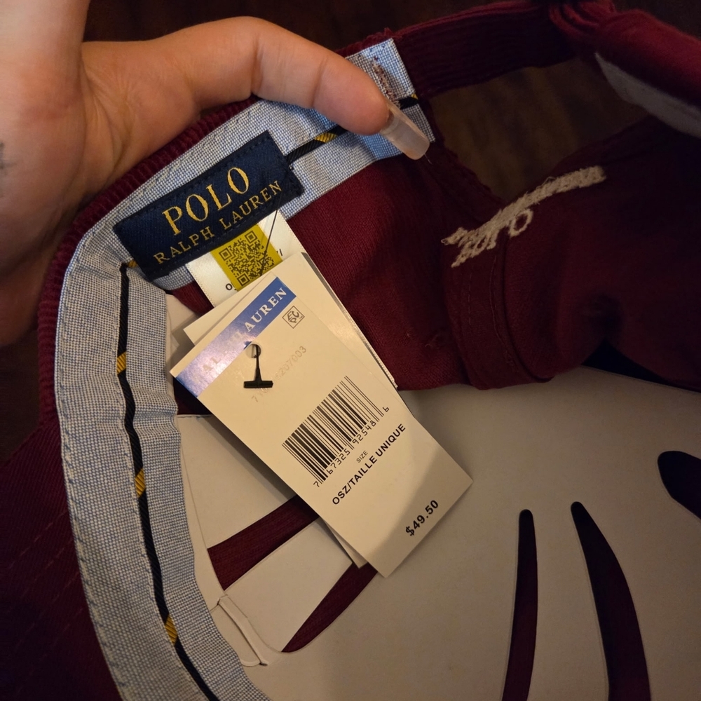 Polo by Ralph Lauren Men's Burgundy Corduroy Polo Player Hat - Picture 7 of 8